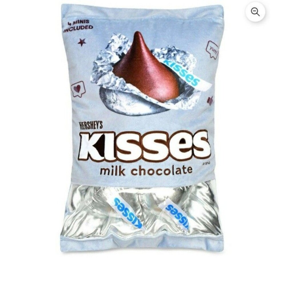 Hershey's Kisses Throw Pillow Mini Plush Candy Pieces Inside Iscream Zipper NEW